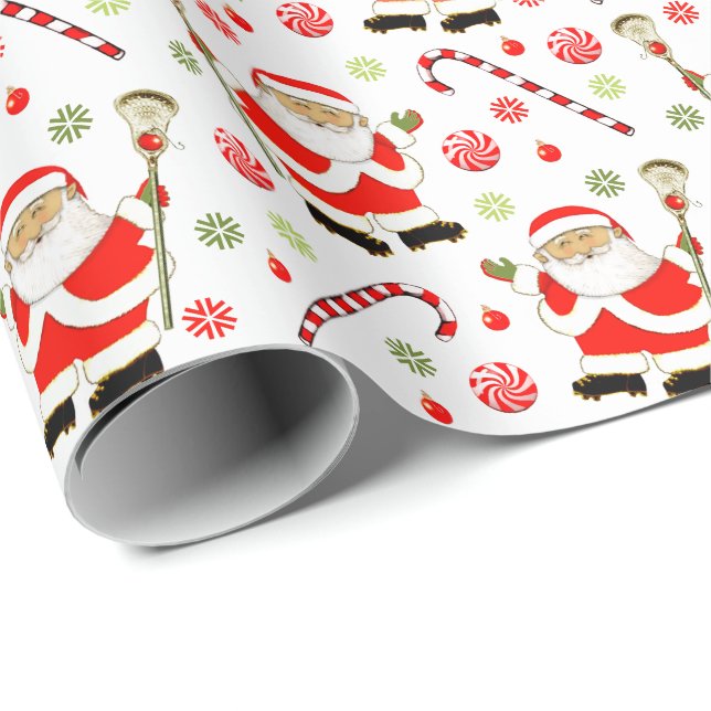 Lacrosse Christmas Gift Wrapping Paper (Roll Corner)