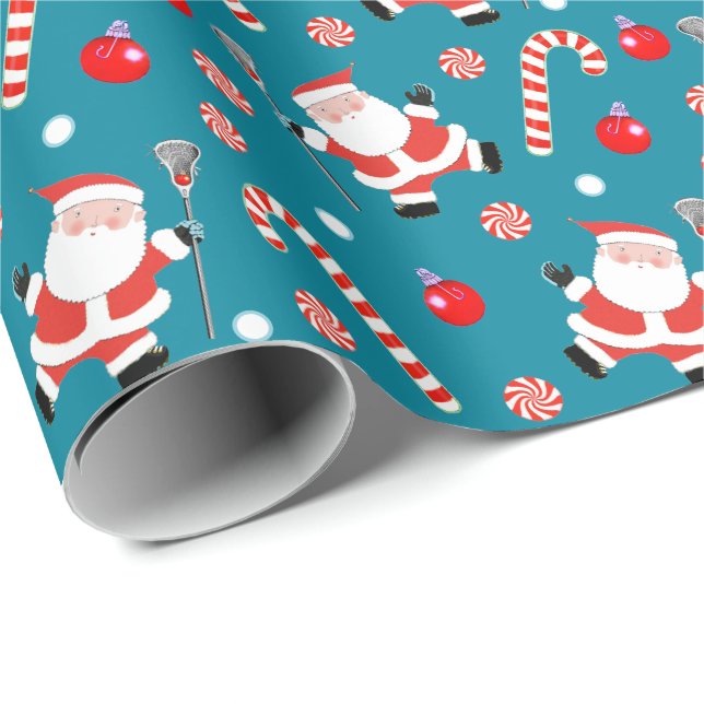 Lacrosse Christmas Gift Wrapping Paper (Roll Corner)
