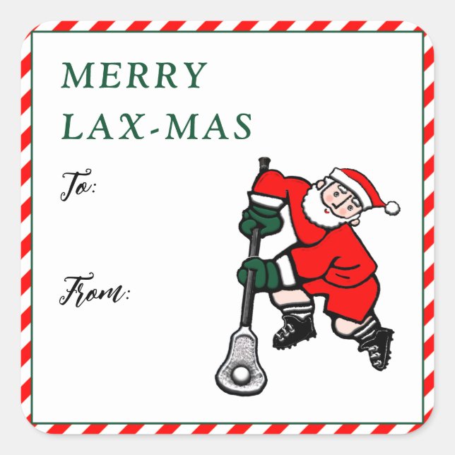 Lacrosse Christmas Holiday Gift Tags (Front)
