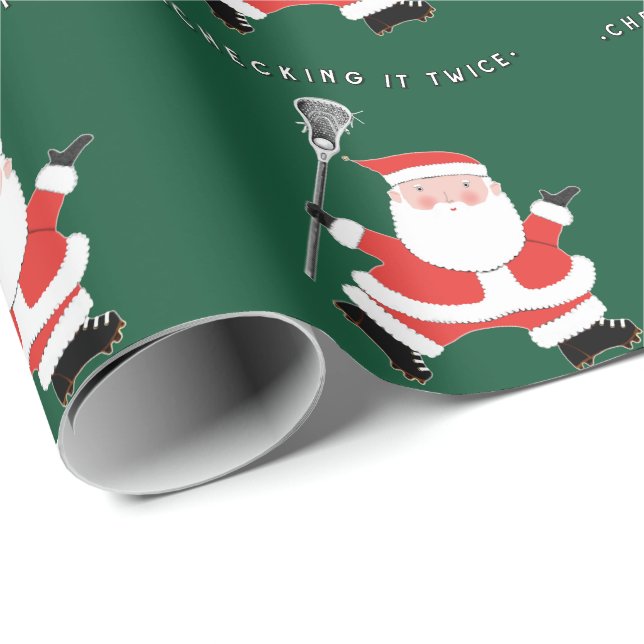 Lacrosse Christmas Holiday Gift Wrapping Paper (Roll Corner)