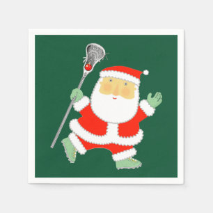 Lacrosse Christmas Holiday Napkin