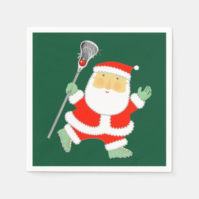 Lacrosse Christmas Holiday Napkin (Front)