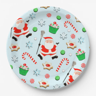 Lacrosse Christmas Holiday Party Paper Plate
