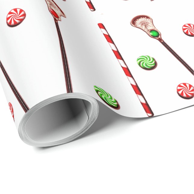 Lacrosse Christmas Holiday Wrapping Paper (Roll Corner)