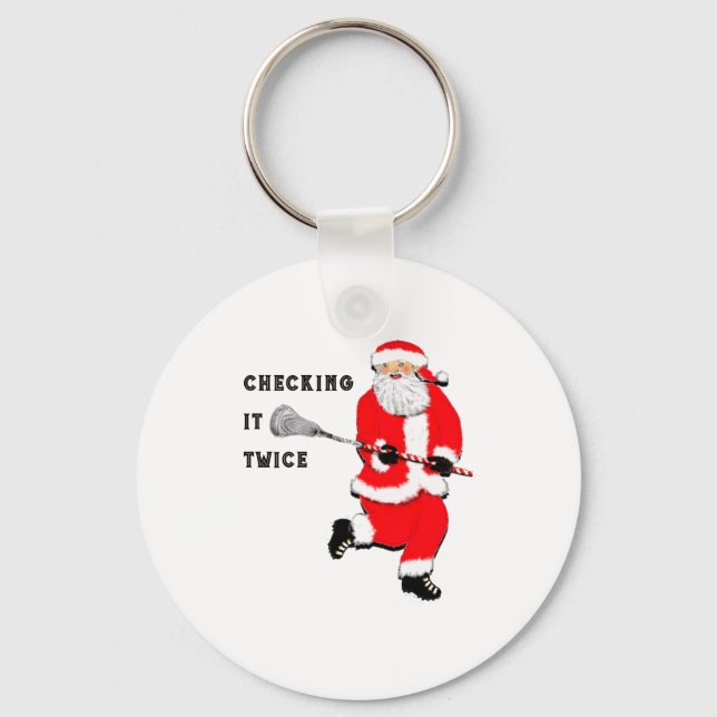 Lacrosse Christmas  Key Ring (Front)