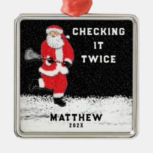 Lacrosse Christmas Metal Tree Decoration