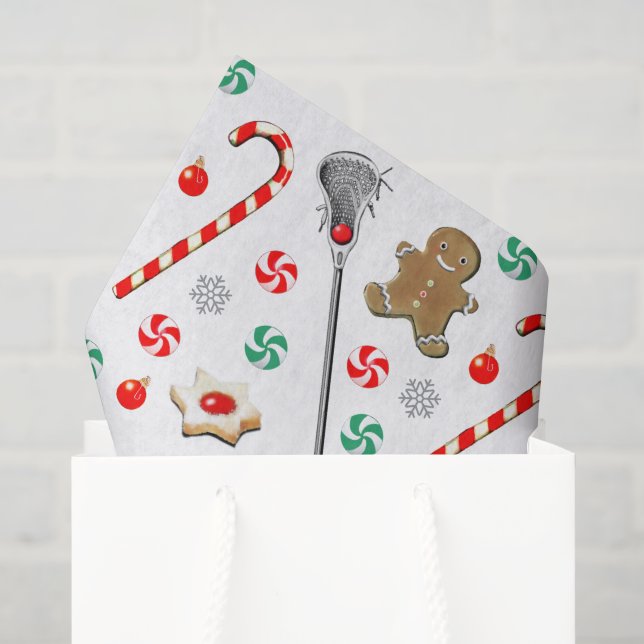 Lacrosse Christmas Pattern Tissue Paper (Gift Bag)