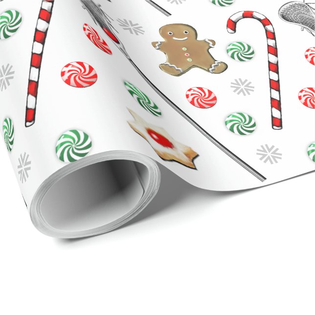 Lacrosse Christmas Wrapping Paper (Roll Corner)