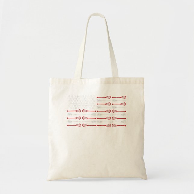 Lacrosse Coach Badass Job Title US Flag Lacrosse F Tote Bag (Front)