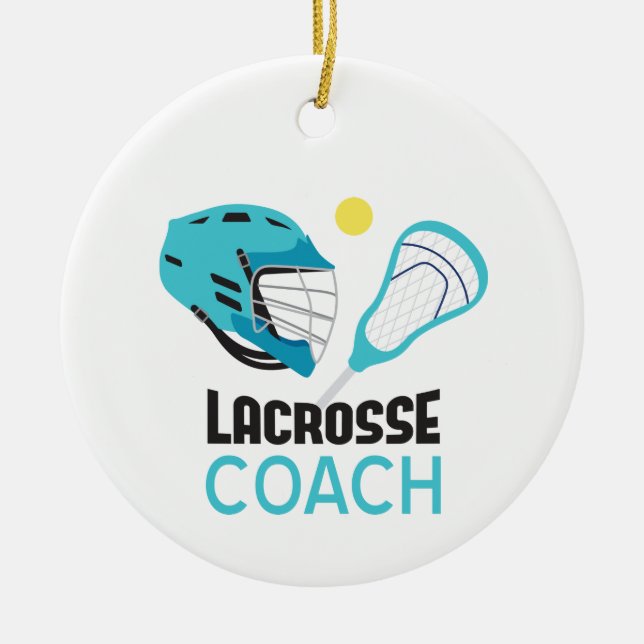 Lacrosse Coach Ceramic Tree Decoration (Front)