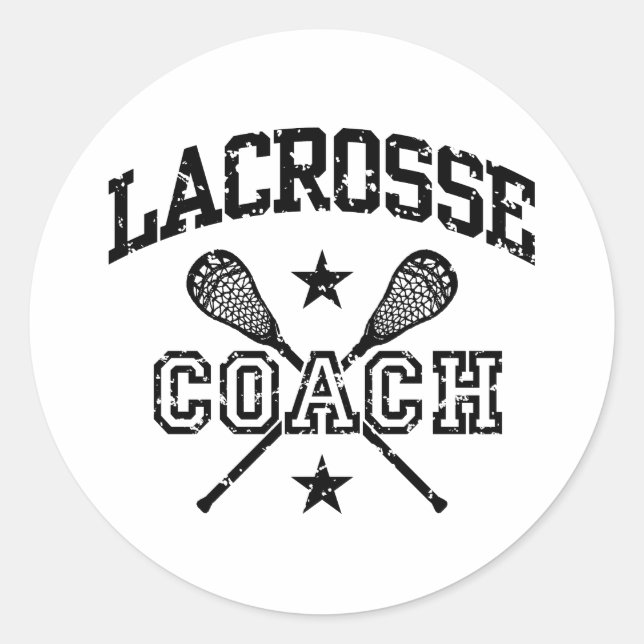 Lacrosse Coach Classic Round Sticker (Front)