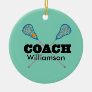 Lacrosse Coach Personalised Gift Idea Ceramic Tree Decoration
