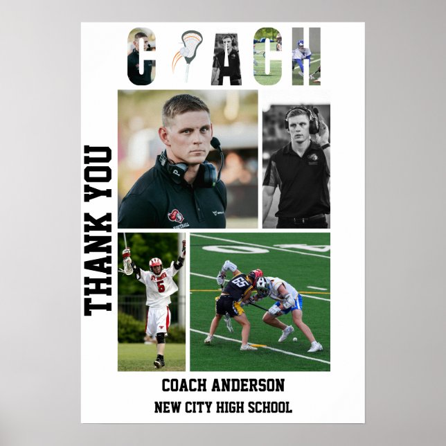 Lacrosse Coach Senior Night Graduation Poster (Front)