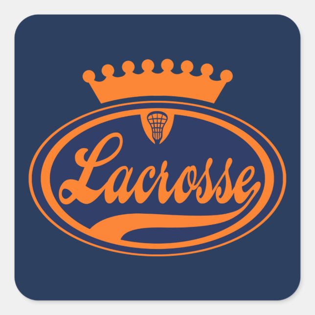Lacrosse Crown Square Sticker (Front)
