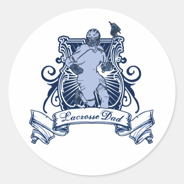 Lacrosse Dad Classic Round Sticker (Front)
