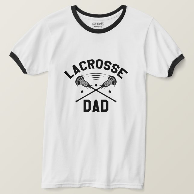 Lacrosse Dad Custom Number Game Day T-Shirt (Design Front)