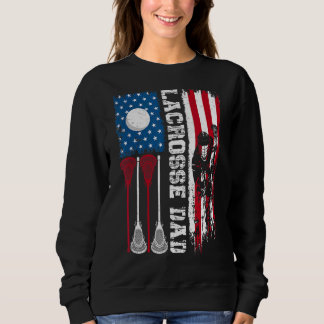 Lacrosse Dad Sport Distressed American Flag 4th Of Sweatshirt