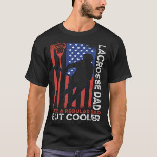 Lacrosse Dad Stick American Flag Lacrosse Player T-Shirt