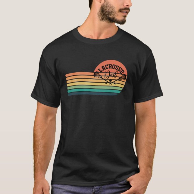 Lacrosse Dad Sunset Rainbow T-Shirt (Front)
