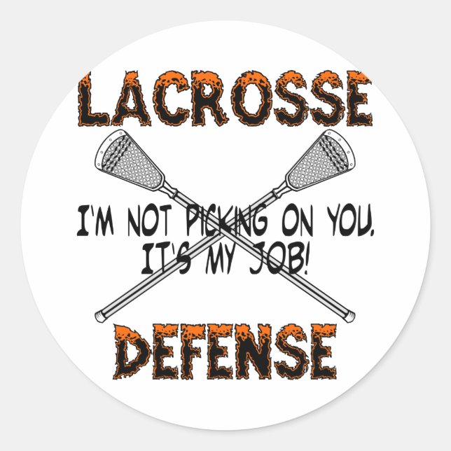 Lacrosse Defence Picking Sticker (Front)