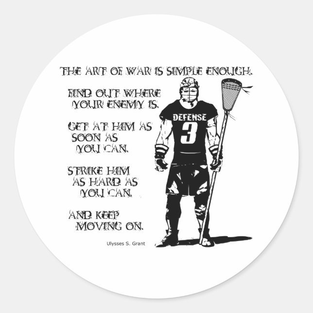 Lacrosse Defence Quote2 Sticker (Front)