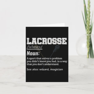 Lacrosse Definition For Sports Team Lax Player Card