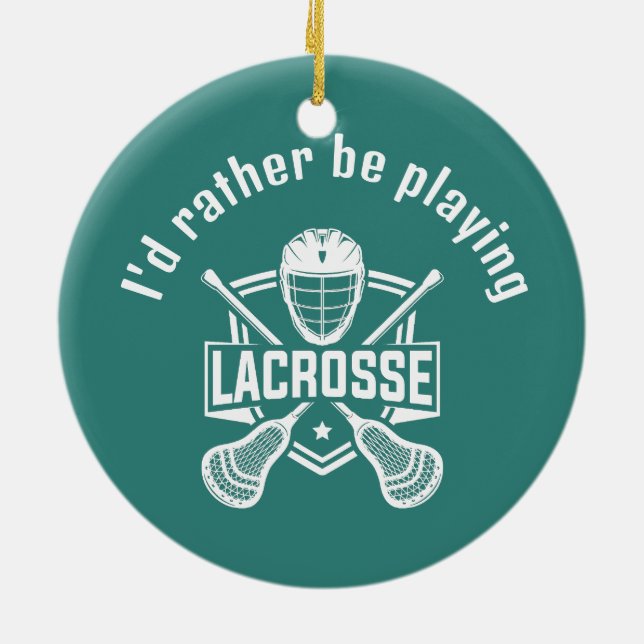 Lacrosse Design  Ceramic Tree Decoration (Back)