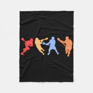 Lacrosse Design - Retro Vintage Colours Lacrosse P Fleece Blanket