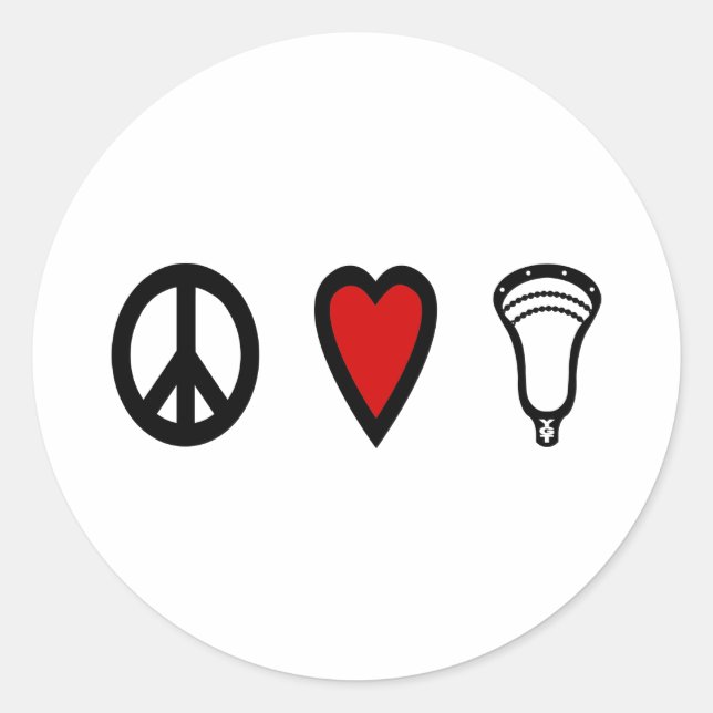 Lacrosse Designs PeaceLoveLacrosse Blk Sticker (Front)