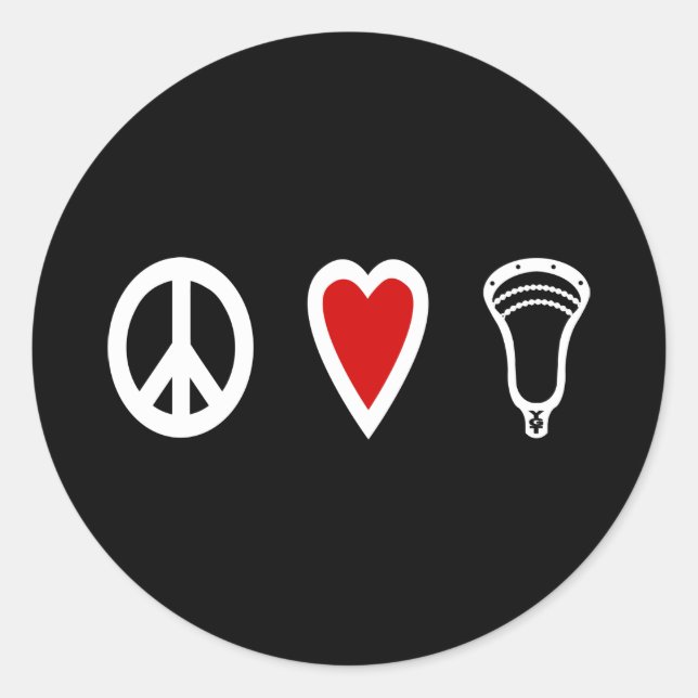 Lacrosse Designs PeaceLoveLacrosse white Sticker (Front)