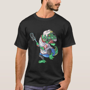 Lacrosse Dinosaur T Rex With Lacrosse Stick Funny  T-Shirt