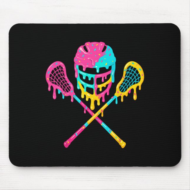 Lacrosse Drip Lax Helmet Ice Cream Sticks  Mouse Pad (Front)