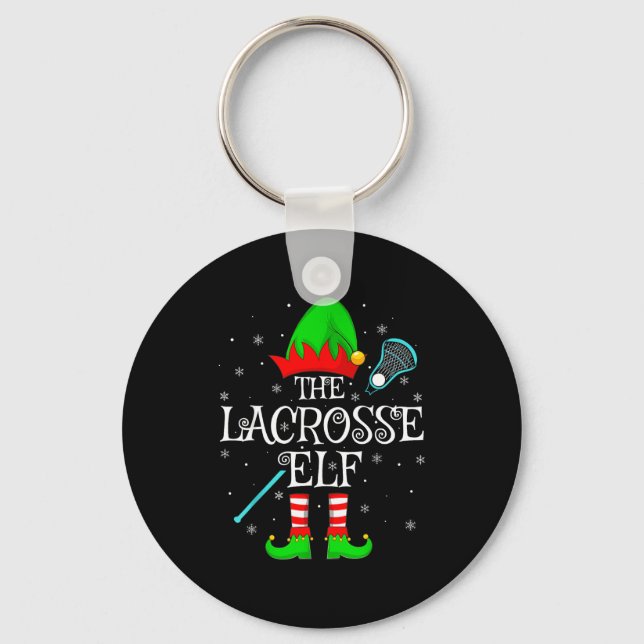 Lacrosse Elf Christmas Family Elf Squad Srts Playe Key Ring (Front)