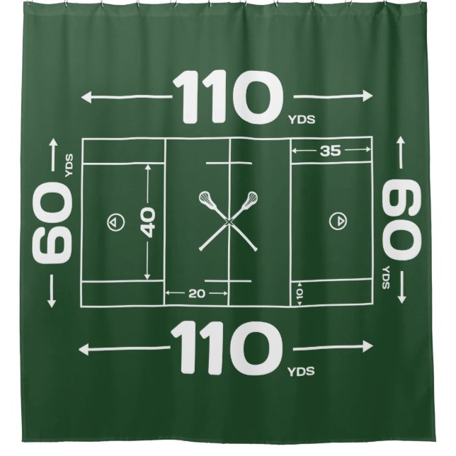 Lacrosse Field Design Shower Curtain (Front)