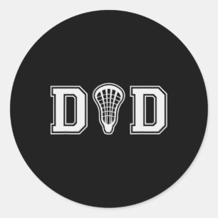 Lacrosse For Dad With Lax Stick Head Gift  Classic Round Sticker