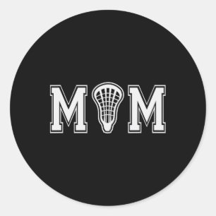 Lacrosse For Mum With Lax Stick Head Gift For Her  Classic Round Sticker