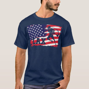 Lacrosse Funny Lax American Flag T-Shirt