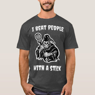 Lacrosse Funny Meme Spooky Skeleton Goth and Sport T-Shirt