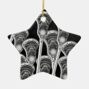 Lacrosse Gift Team Orange Ceramic Tree Decoration