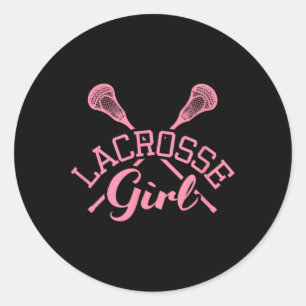 Lacrosse Girl Funny Lacrosse Player Lax Quote  Classic Round Sticker