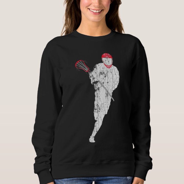 Lacrosse Girl Player Coach Graphic Sweatshirt (Front)
