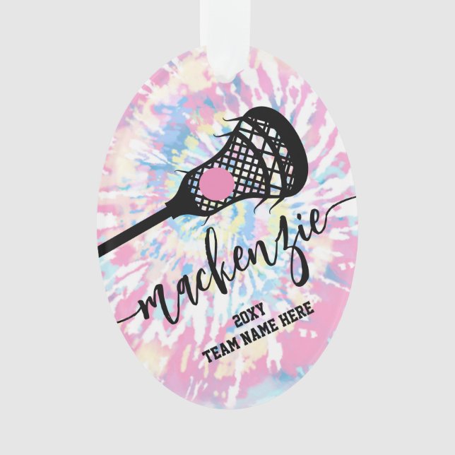 Lacrosse Girls Photo Tie Dye  Ornament (Front)