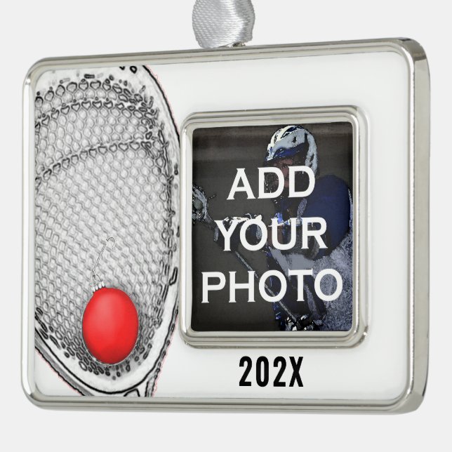 Lacrosse Goalie Collectable Silver Plated Framed Ornament (Left)