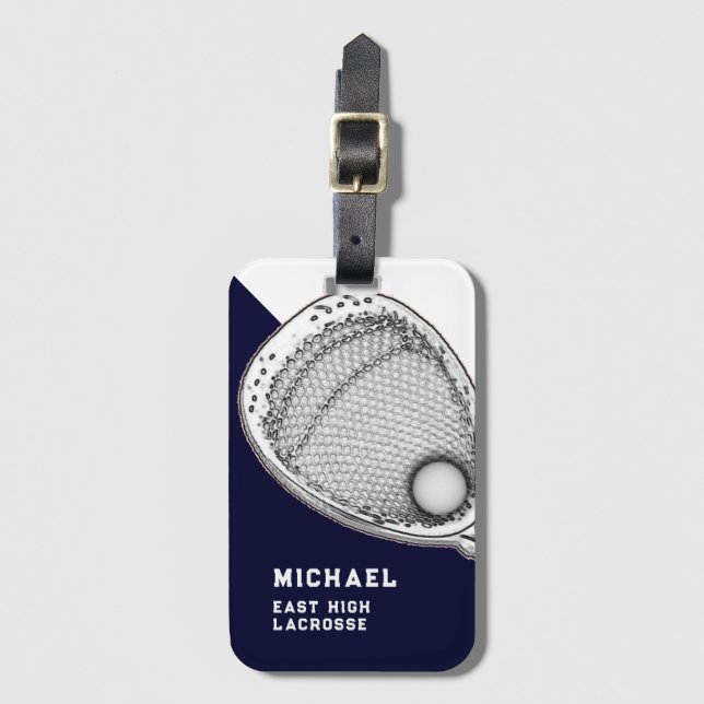 Lacrosse Goalie Gear Luggage Tag (Front Vertical)