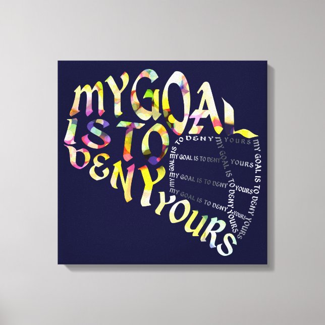 Lacrosse Goalie Mask Typography Canvas Print (Front)