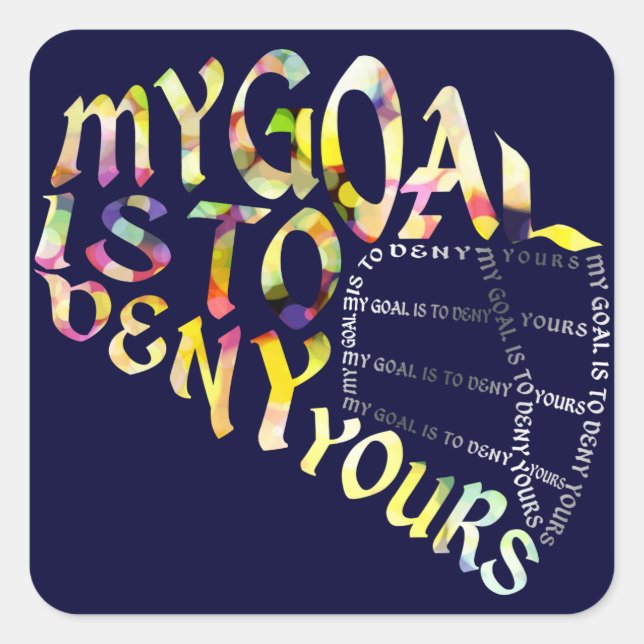 Lacrosse Goalie Mask Typography Square Sticker (Front)