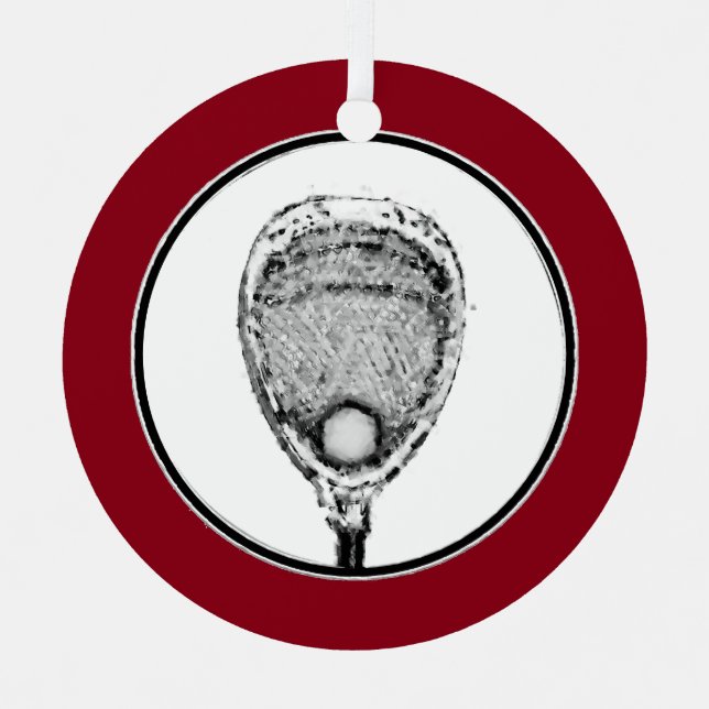 Lacrosse Goalie Metal Tree Decoration (Front)