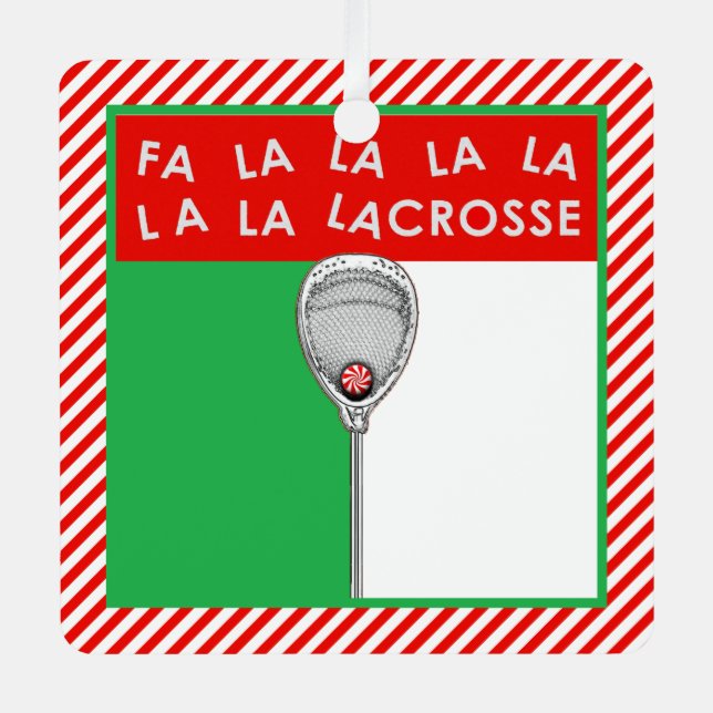 Lacrosse Goalie Personalised Gift Metal Tree Decoration (Front)