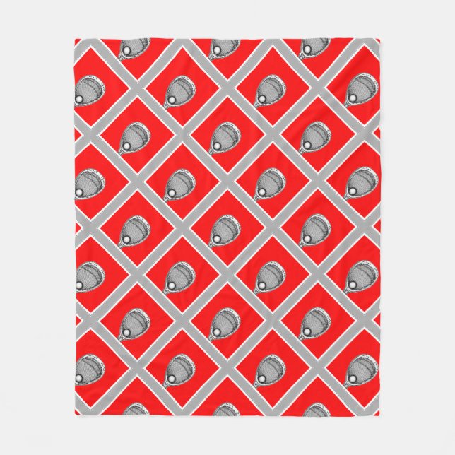 Lacrosse Goalie Red Fleece Blanket (Front)