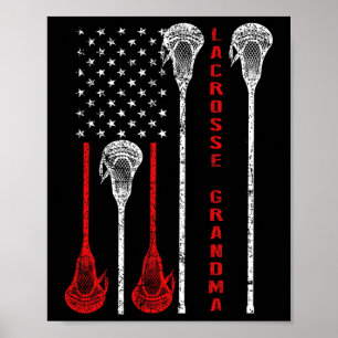 Lacrosse Grandma 4th Of July Usa Flag Gift Poster